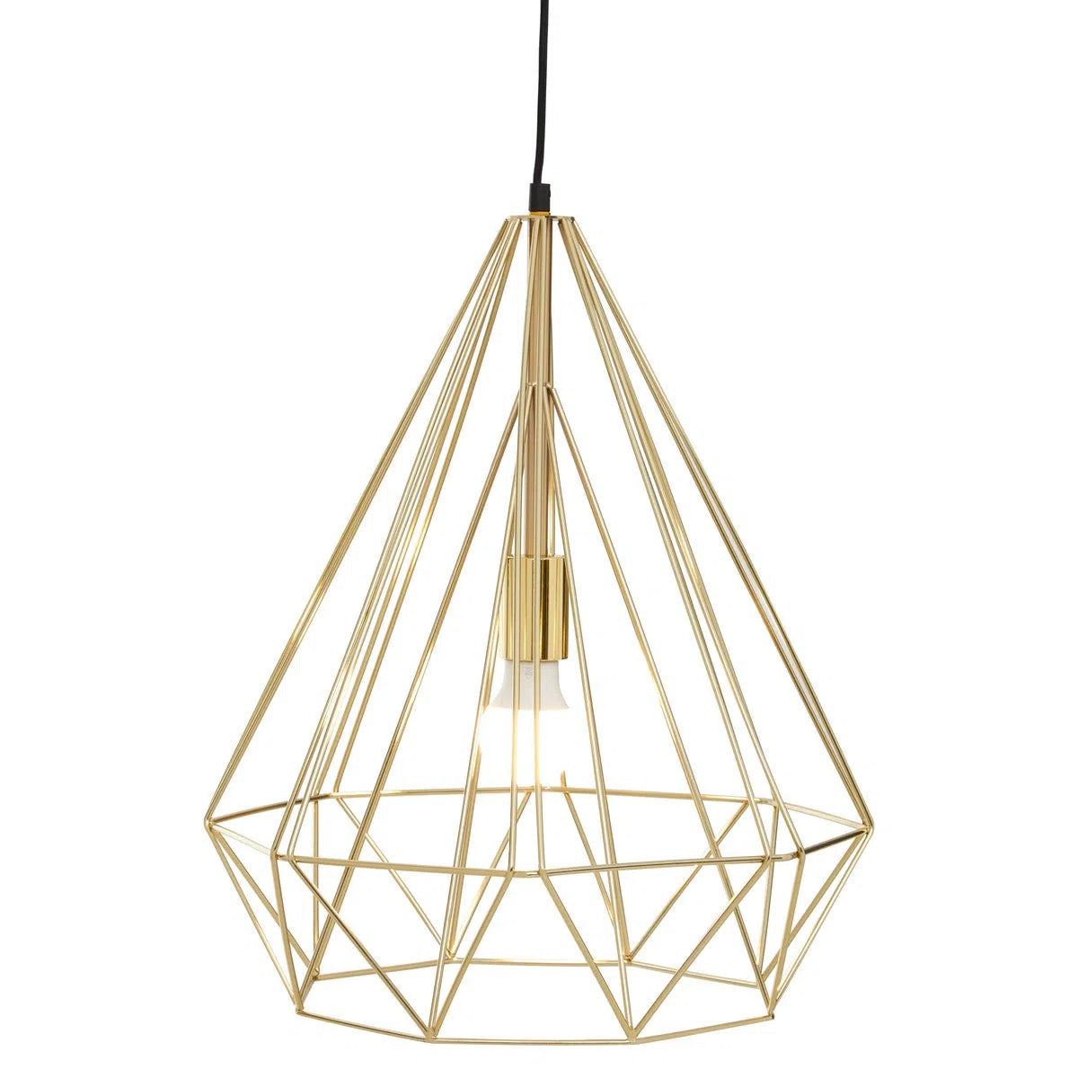 Beaumonde Home Geo Champagne Gold Conical Pendant Light-Beaumonde
