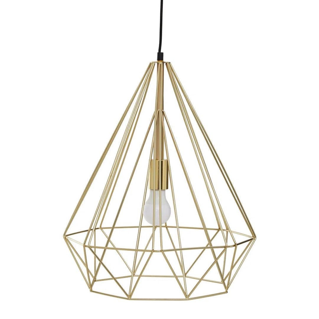 Beaumonde Home Geo Champagne Gold Conical Pendant Light-Beaumonde