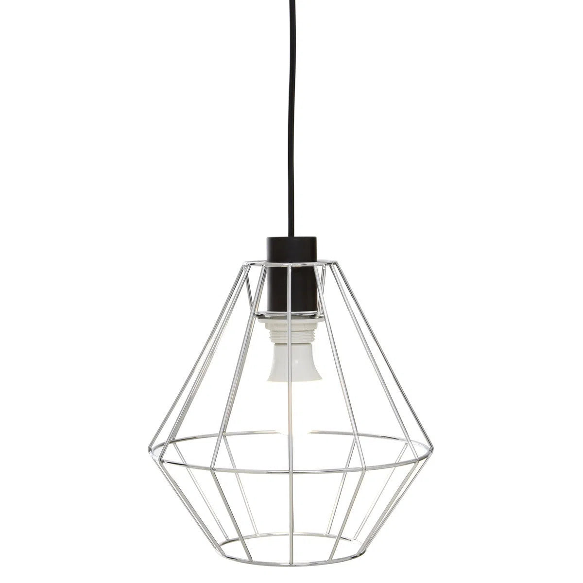 Beaumonde Home Geo Chrome Cage Pendant Light-Beaumonde