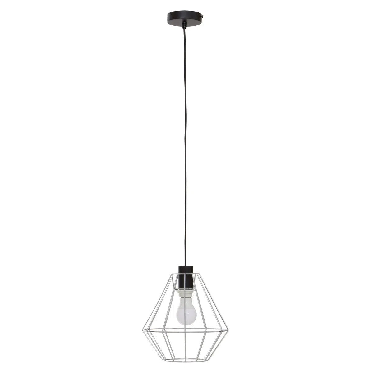 Beaumonde Home Geo Chrome Cage Pendant Light-Beaumonde