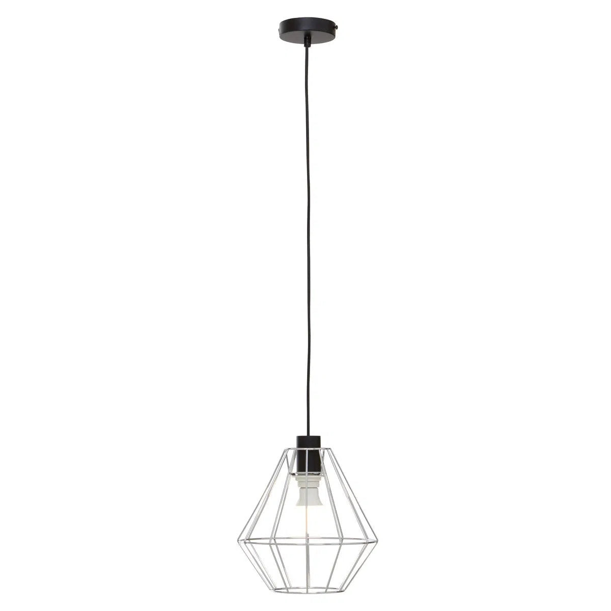 Beaumonde Home Geo Chrome Cage Pendant Light-Beaumonde