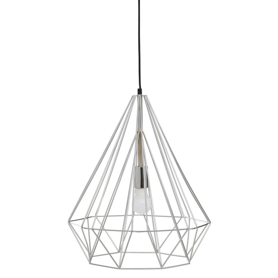 Beaumonde Home Geo Chrome Conical Pendant Light-Beaumonde