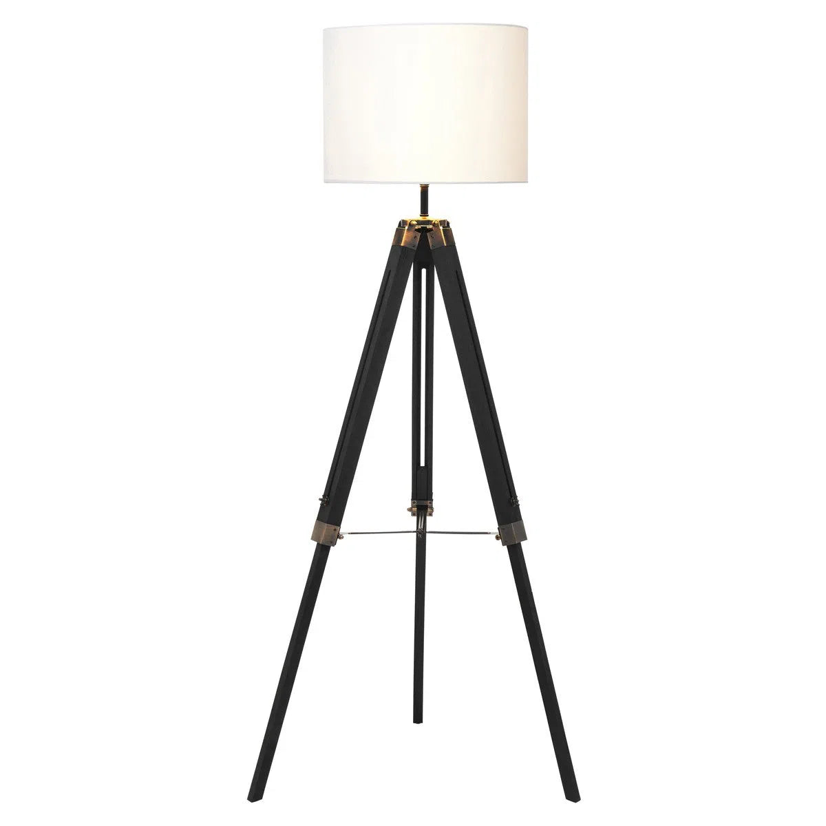 Beaumonde Home Glamis Tripod Floor Lamp With Black Base-Beaumonde