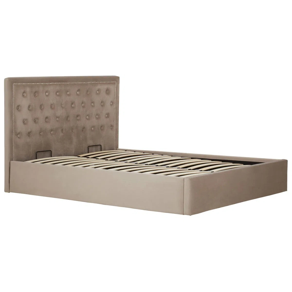 Beaumonde Home Honora Mink Velvet Ottoman King Bed-Beaumonde