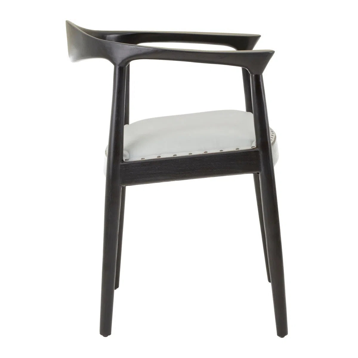 Beaumonde Home Kendang Open Back Grey Leather Chair-Beaumonde