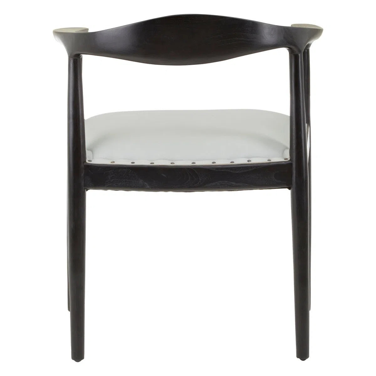 Beaumonde Home Kendang Open Back Grey Leather Chair-Beaumonde
