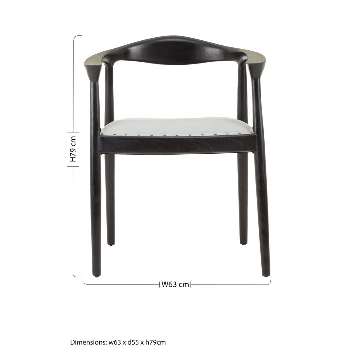 Beaumonde Home Kendang Open Back Grey Leather Chair-Beaumonde