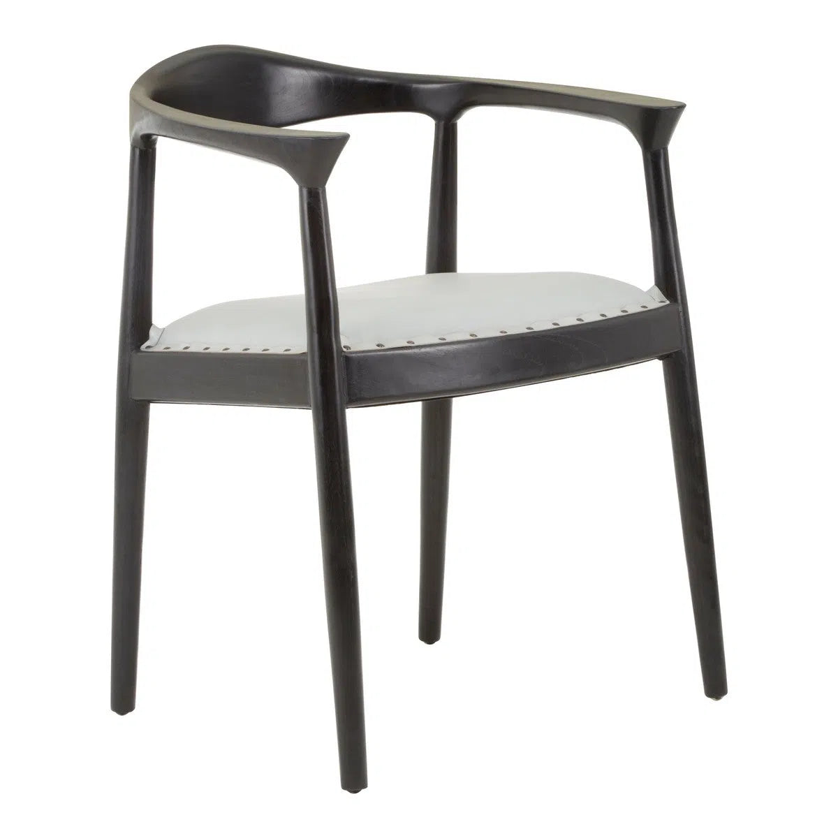 Beaumonde Home Kendang Open Back Grey Leather Chair-Beaumonde
