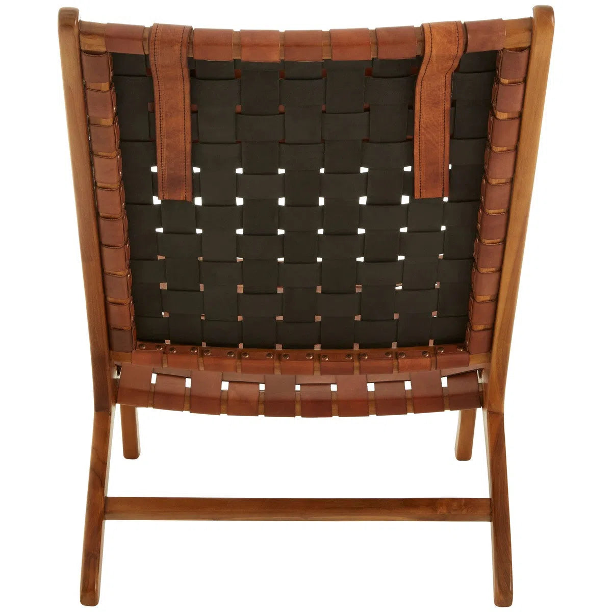 Beaumonde Home Kendani Teak Wood And Leather Chair-Beaumonde