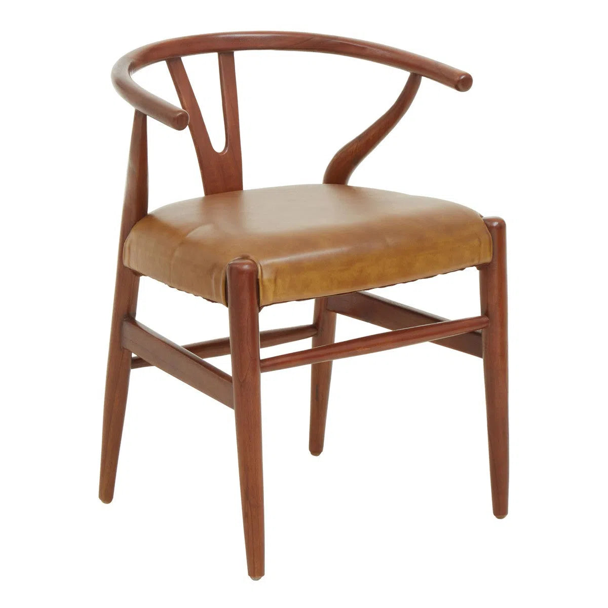 Beaumonde Home Kindiri Wishbone Leather Chair-Beaumonde
