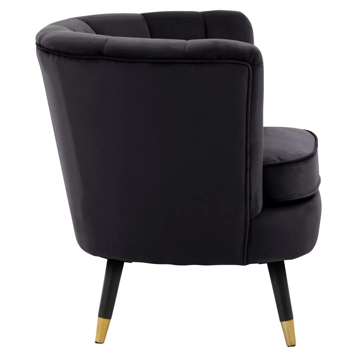 Beaumonde Home Lorenzo Black Velvet Chair-Beaumonde