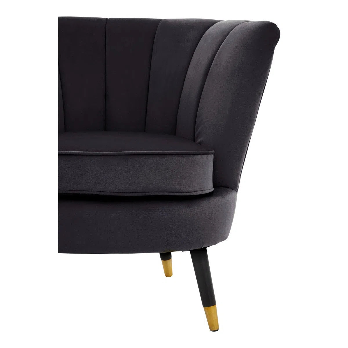 Beaumonde Home Lorenzo Black Velvet Chair-Beaumonde