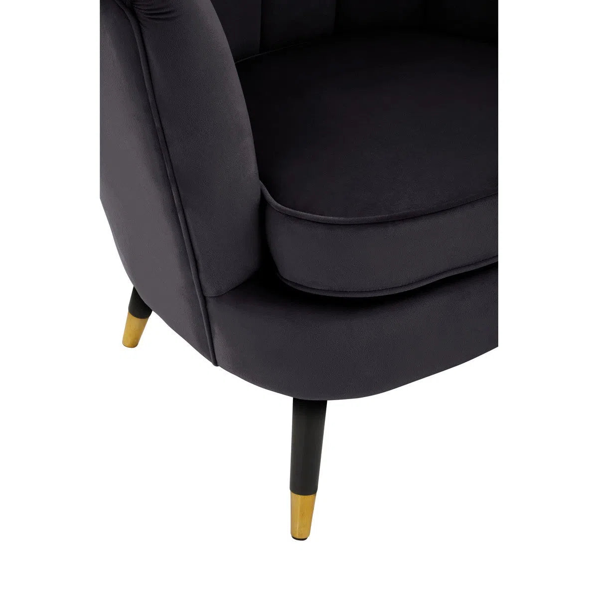 Beaumonde Home Lorenzo Black Velvet Chair-Beaumonde