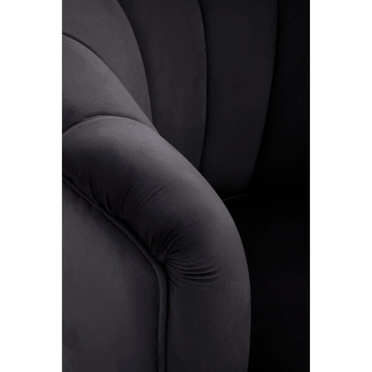 Beaumonde Home Lorenzo Black Velvet Chair-Beaumonde
