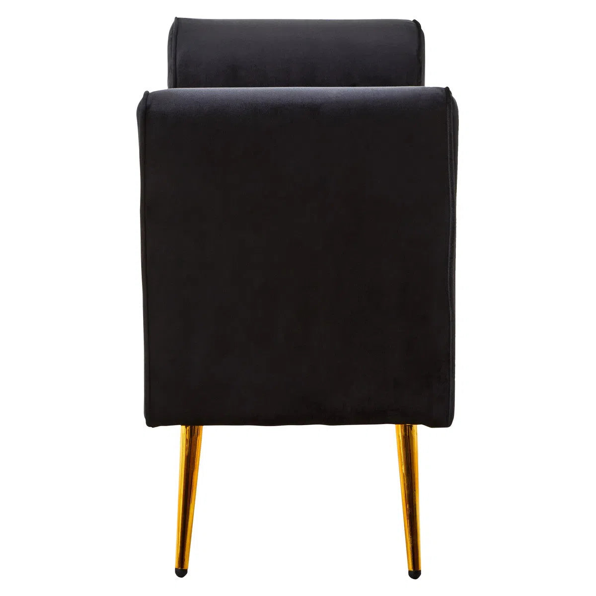 Beaumonde Home Lorenzo Black Velvet Storage Bench-Beaumonde