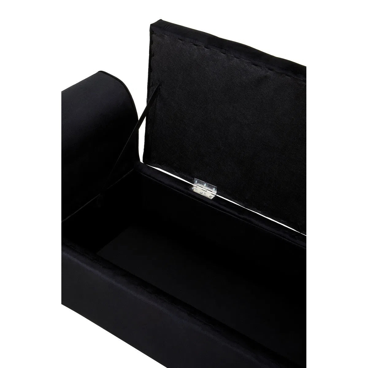 Beaumonde Home Lorenzo Black Velvet Storage Bench-Beaumonde