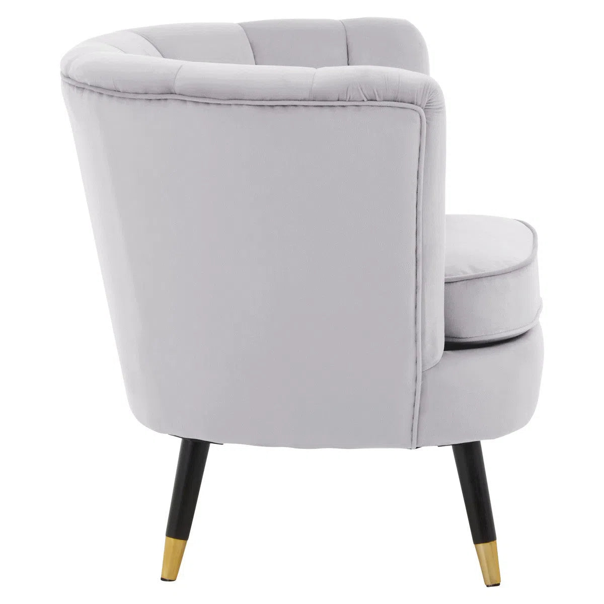 Beaumonde Home Lorenzo Grey Velvet Chair-Beaumonde