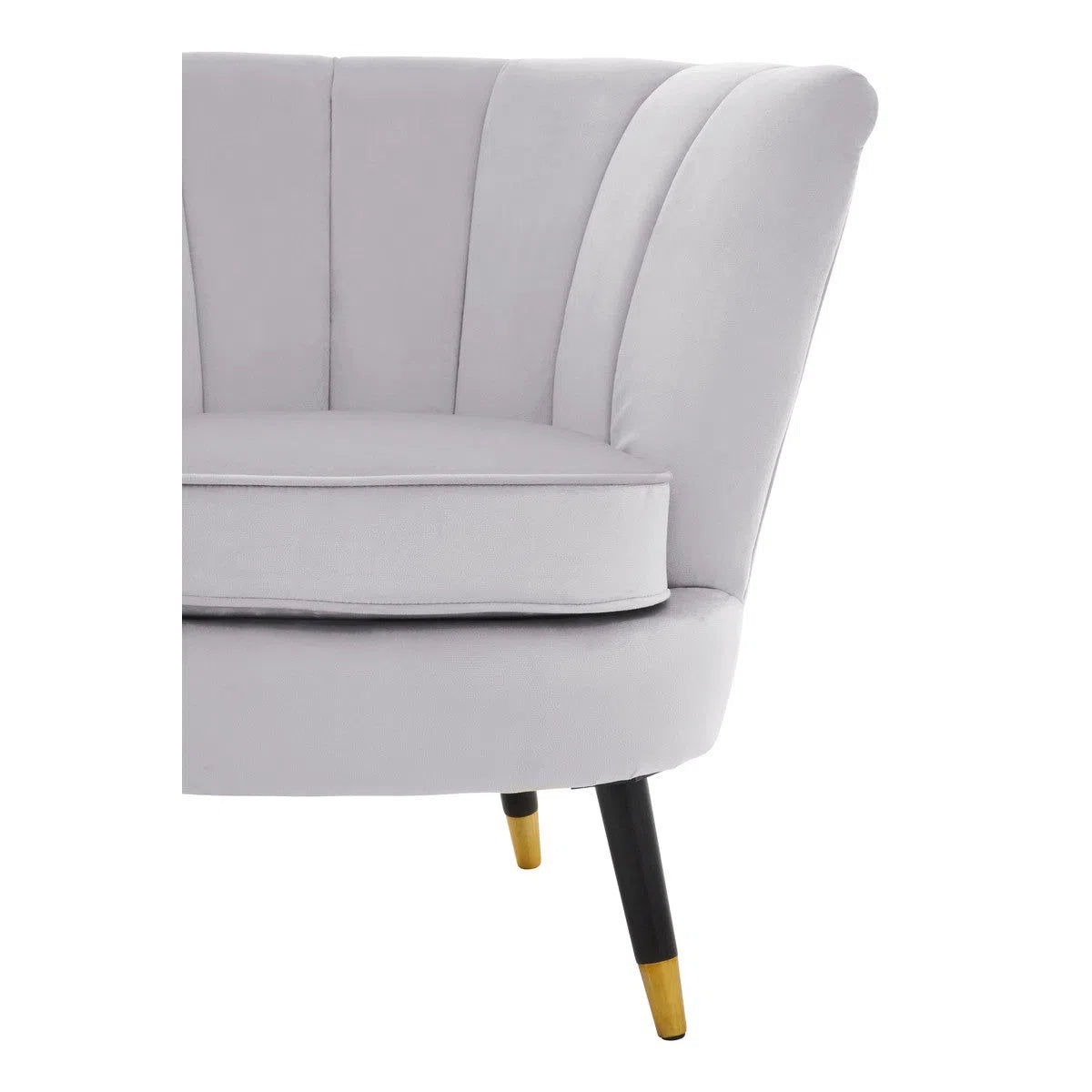 Beaumonde Home Lorenzo Grey Velvet Chair-Beaumonde