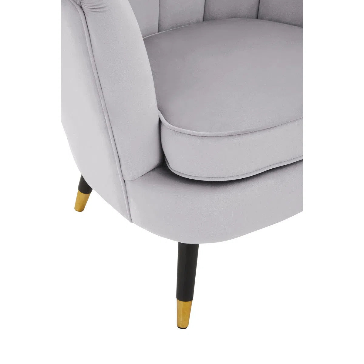 Beaumonde Home Lorenzo Grey Velvet Chair-Beaumonde