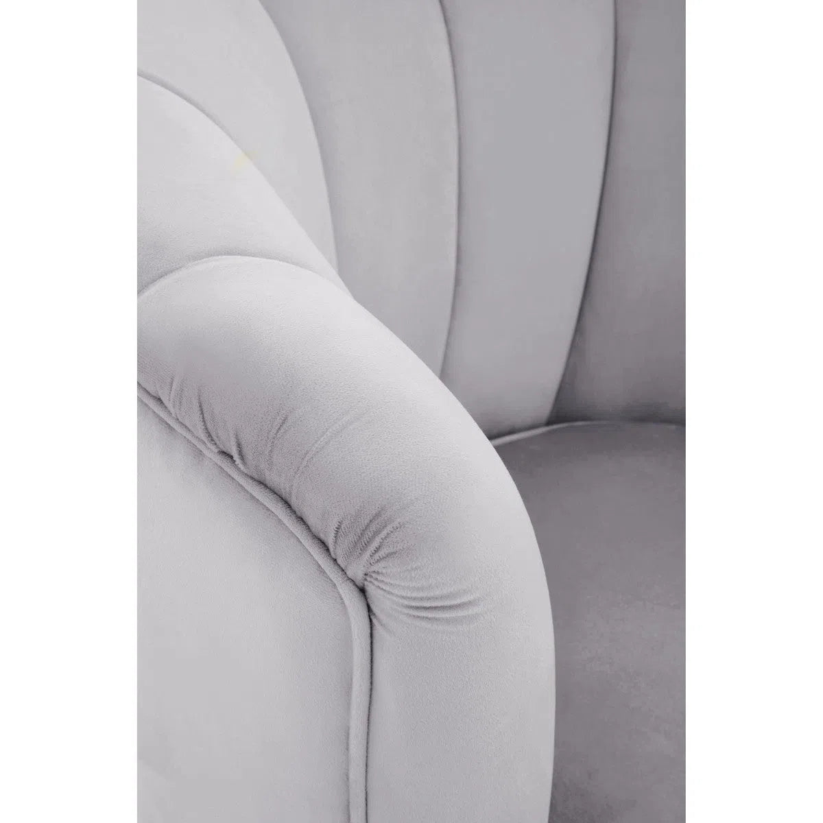 Beaumonde Home Lorenzo Grey Velvet Chair-Beaumonde
