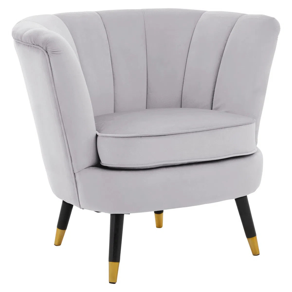 Beaumonde Home Lorenzo Grey Velvet Chair-Beaumonde
