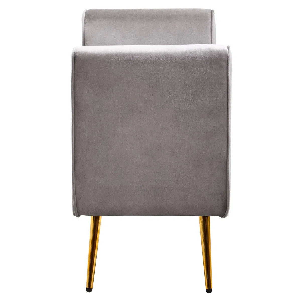 Beaumonde Home Lorenzo Grey Velvet Storage Bench-Beaumonde