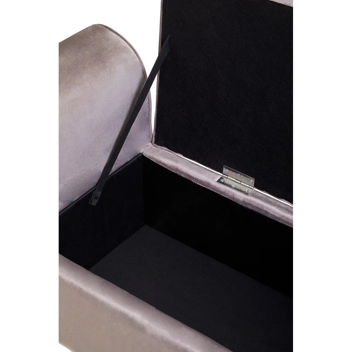 Beaumonde Home Lorenzo Mink Velvet Storage Bench-Beaumonde