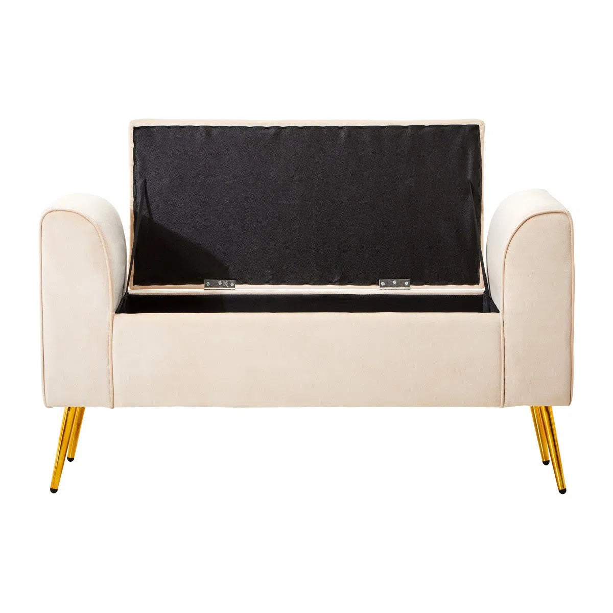 Beaumonde Home Lorenzo Stone Velvet Storage Bench-Beaumonde