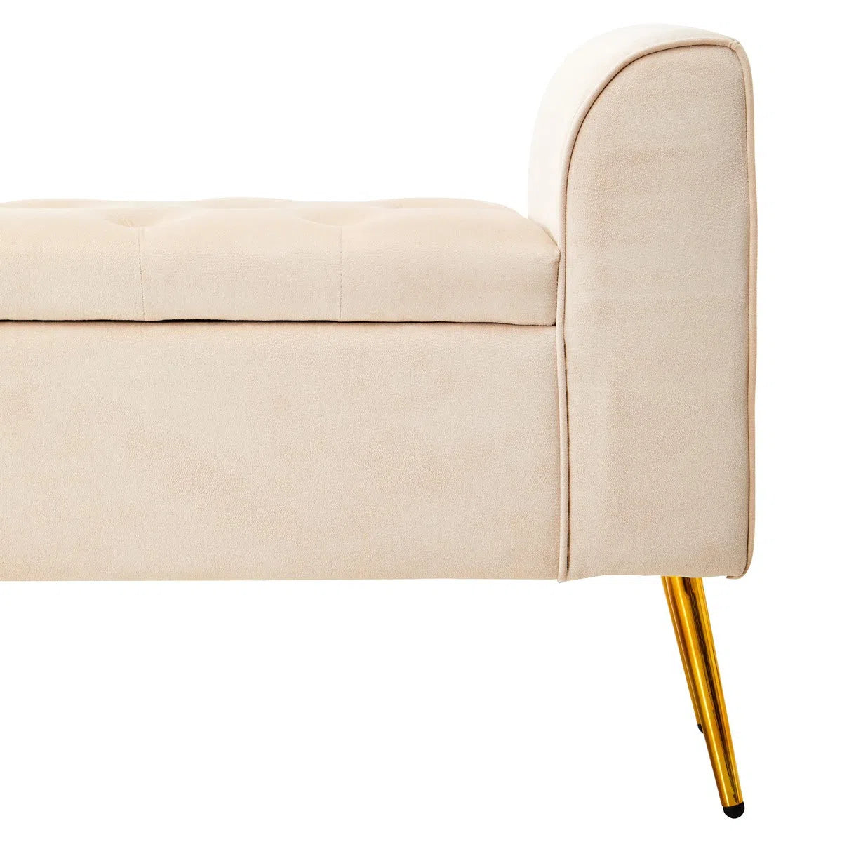 Beaumonde Home Lorenzo Stone Velvet Storage Bench-Beaumonde