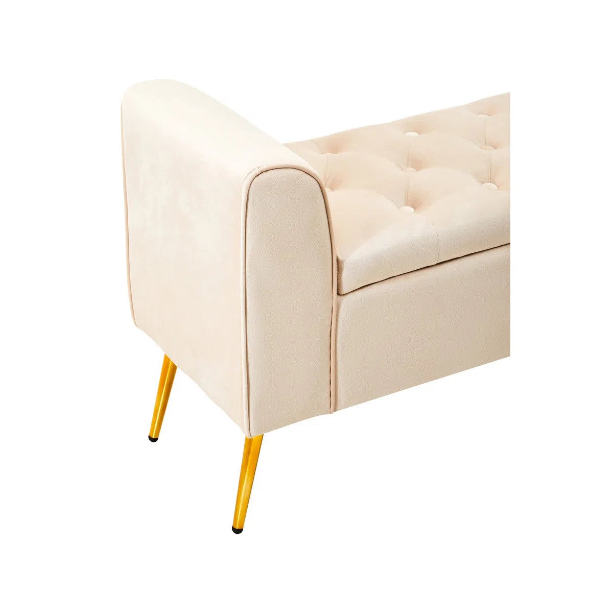 Beaumonde Home Lorenzo Stone Velvet Storage Bench-Beaumonde