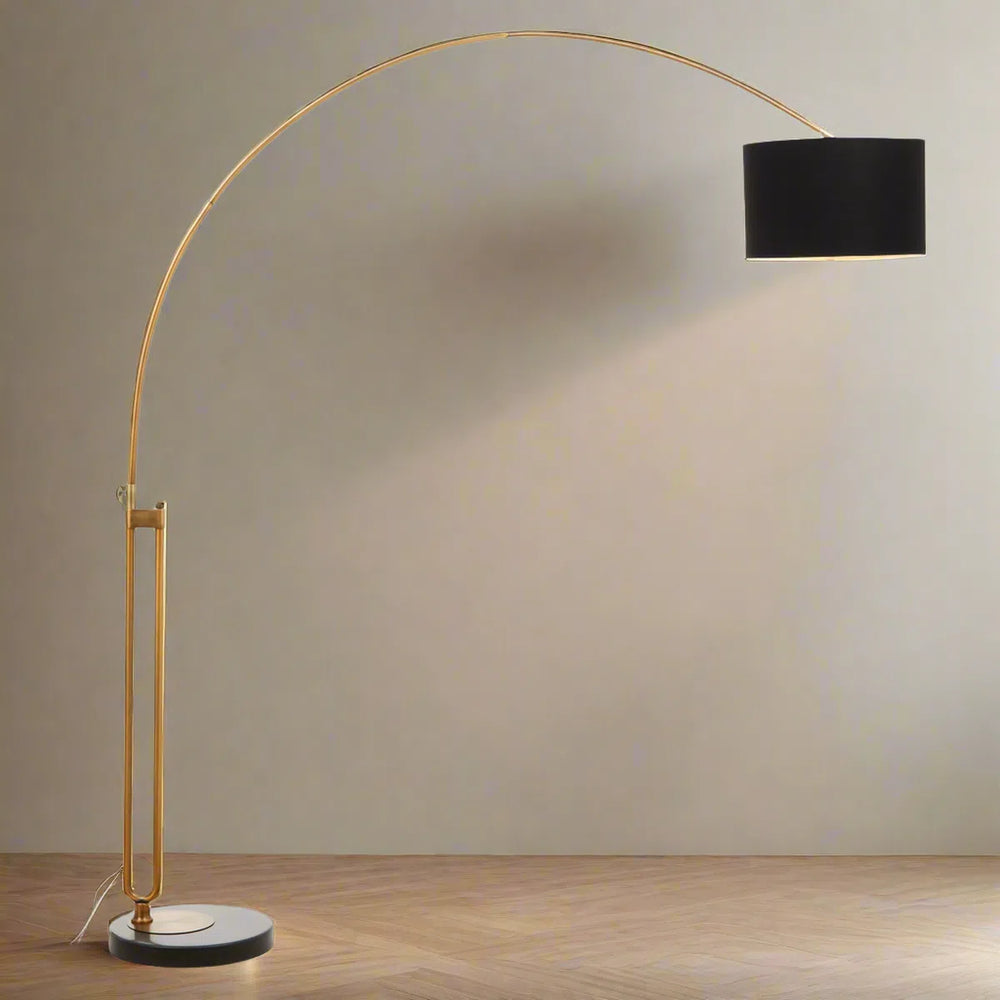 Beaumonde Home Marble Antique Brass Floor Lamp-Beaumonde