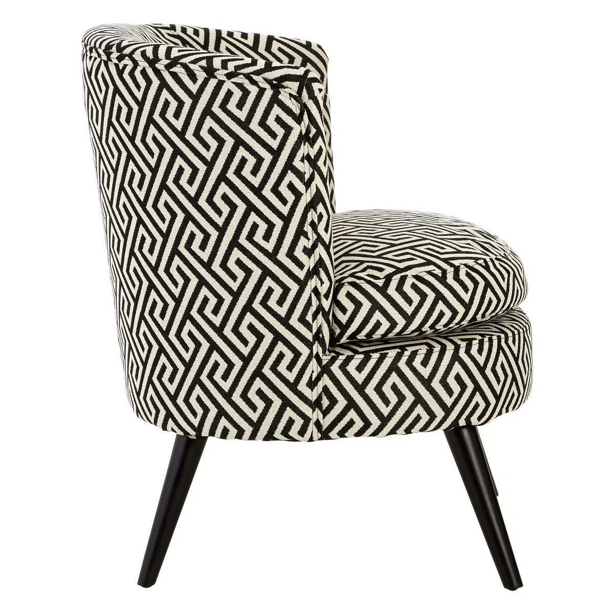 Beaumonde Home Marylebone Black And Beige Fret Round Armchair-Beaumonde