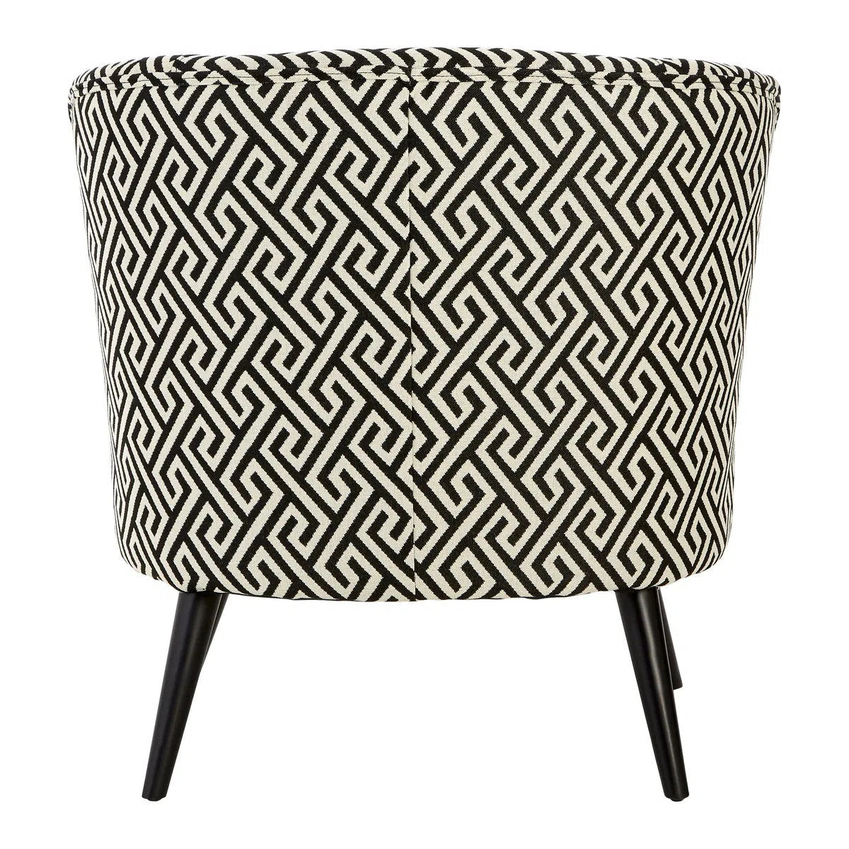 Beaumonde Home Marylebone Black And Beige Fret Round Armchair-Beaumonde