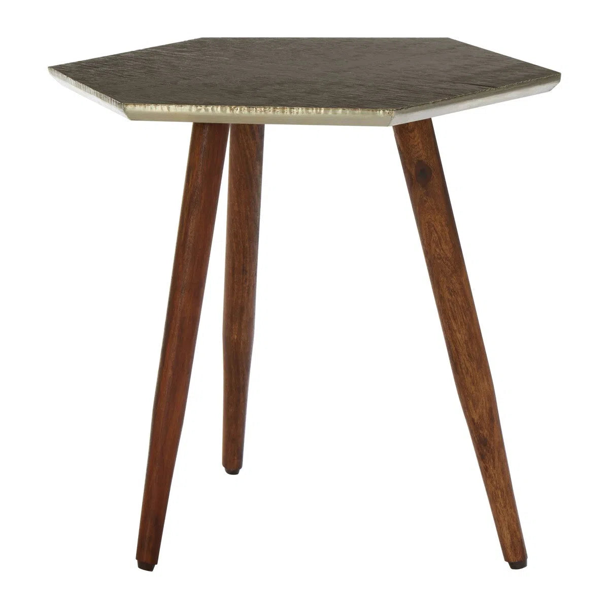 Beaumonde Home Maverick Hexagonal Wooden Side Table-Beaumonde
