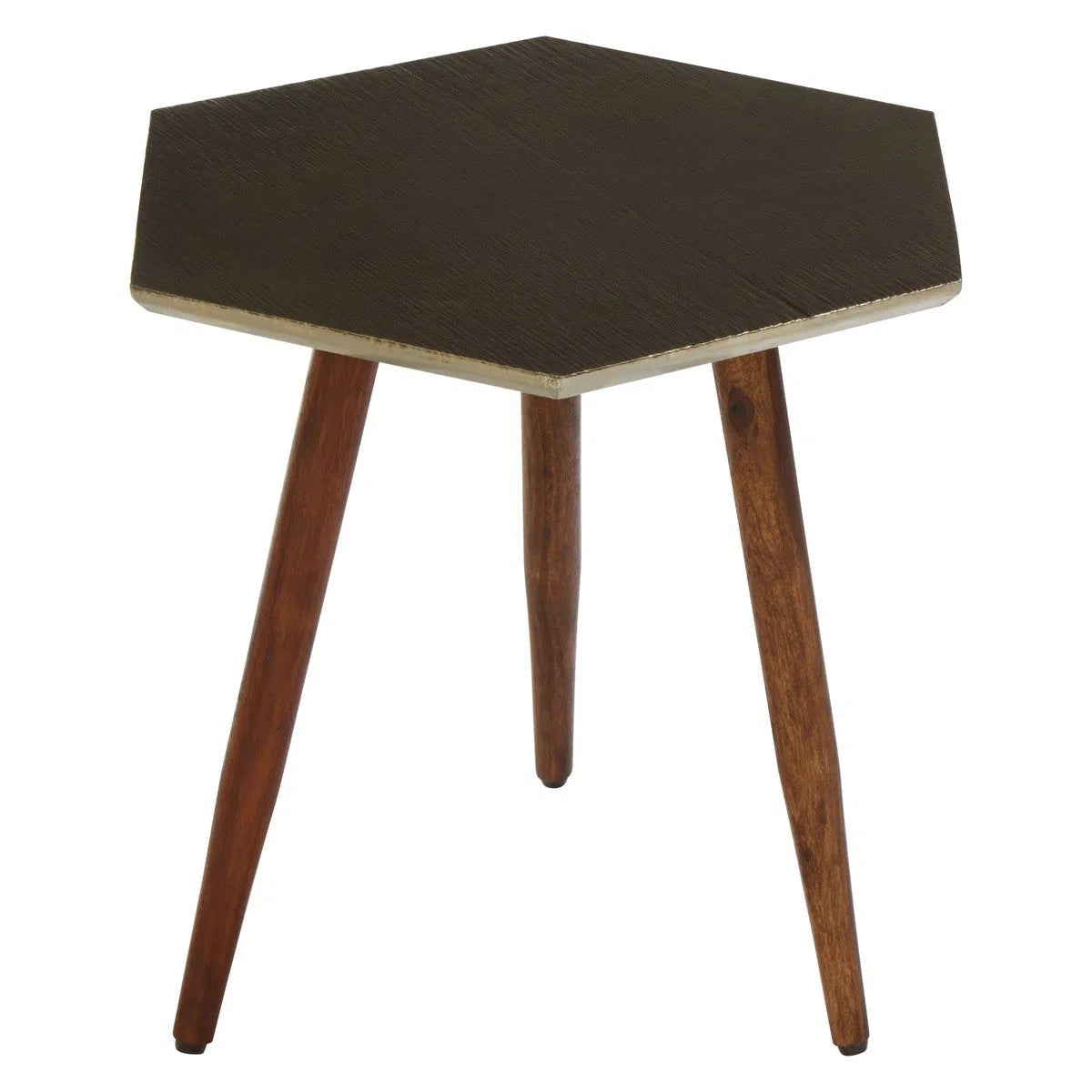 Beaumonde Home Maverick Hexagonal Wooden Side Table-Beaumonde
