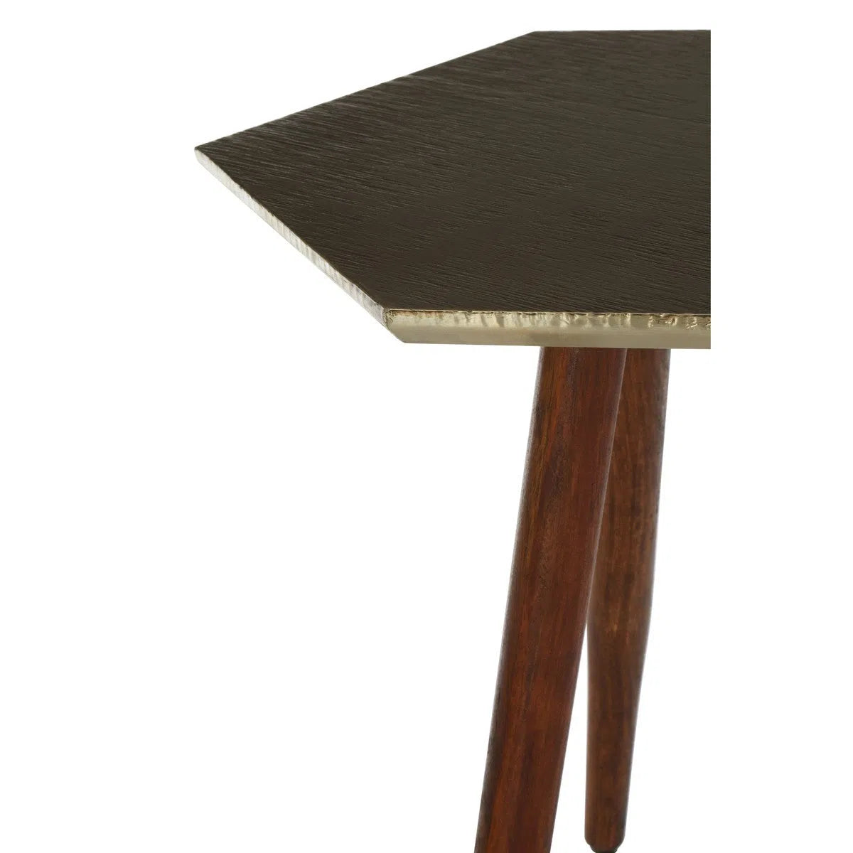 Beaumonde Home Maverick Hexagonal Wooden Side Table-Beaumonde