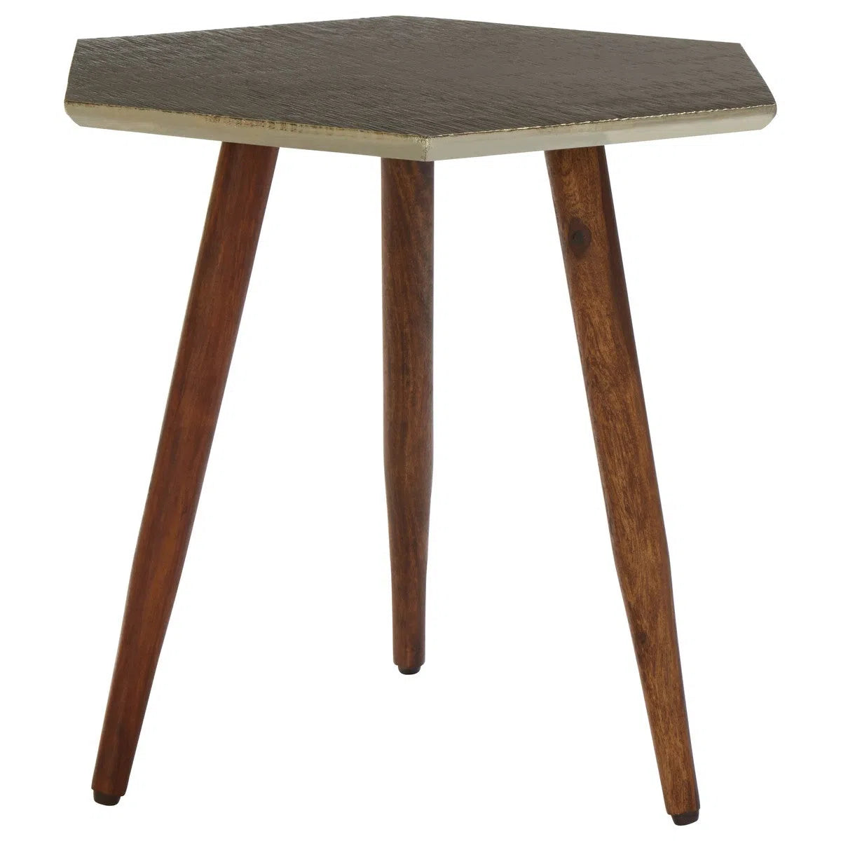 Beaumonde Home Maverick Hexagonal Wooden Side Table-Beaumonde