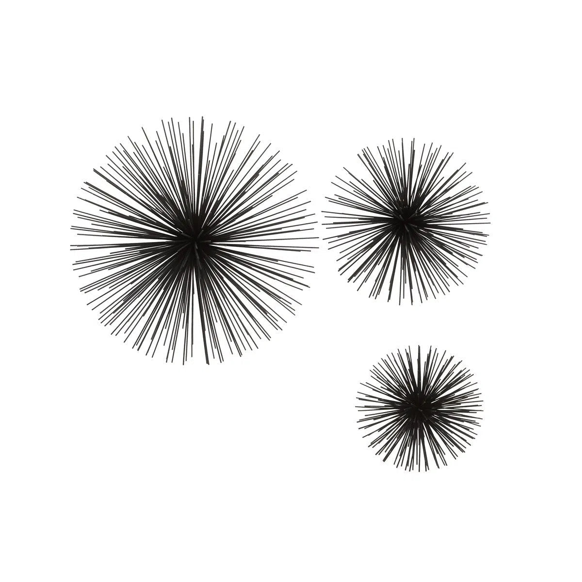 Beaumonde Home Mirano Set Of 3 Black Finish Starburst Wall Decor-Beaumonde