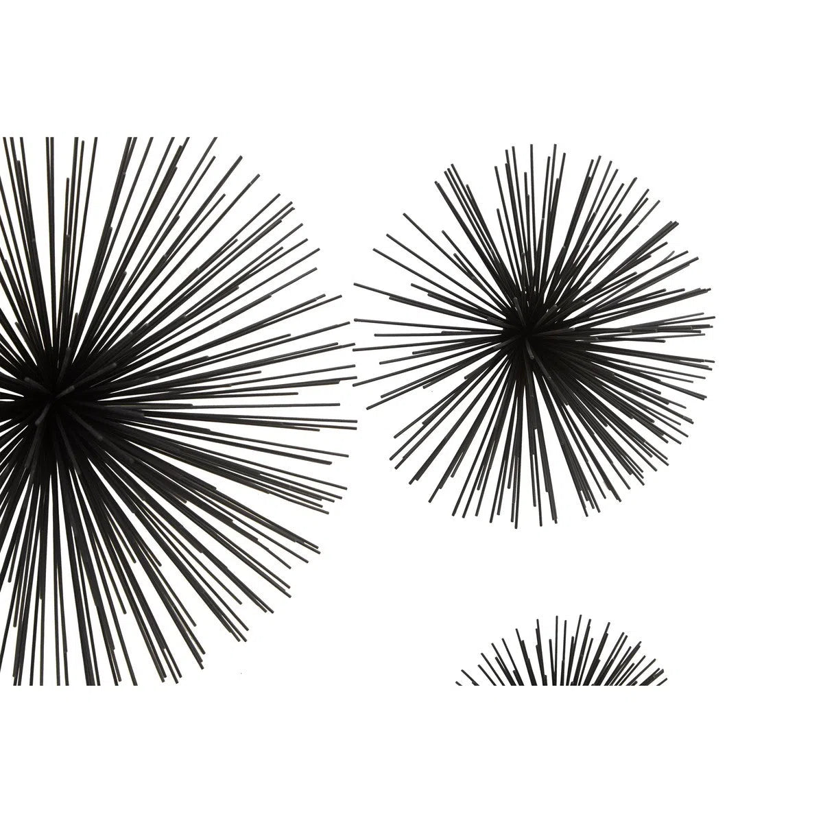 Beaumonde Home Mirano Set Of 3 Black Finish Starburst Wall Decor-Beaumonde