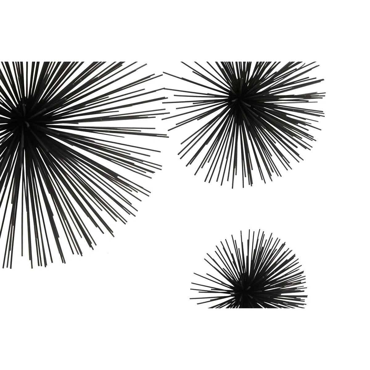 Beaumonde Home Mirano Set Of 3 Black Finish Starburst Wall Decor-Beaumonde