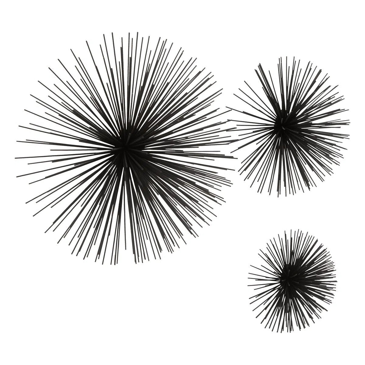 Beaumonde Home Mirano Set Of 3 Black Finish Starburst Wall Decor-Beaumonde