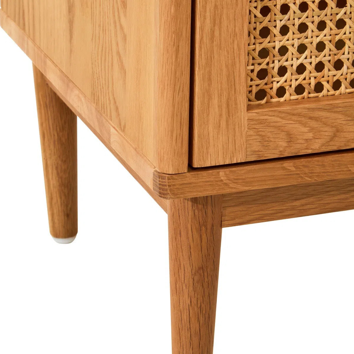 Beaumonde Home Miribel Rattan and Oak Three Drawer Wood Chest-Beaumonde