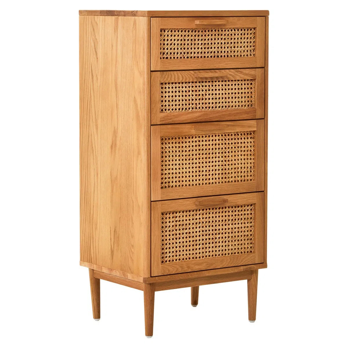 Beaumonde Home Miribel Rattan and Oak Three Drawer Wood Chest-Beaumonde