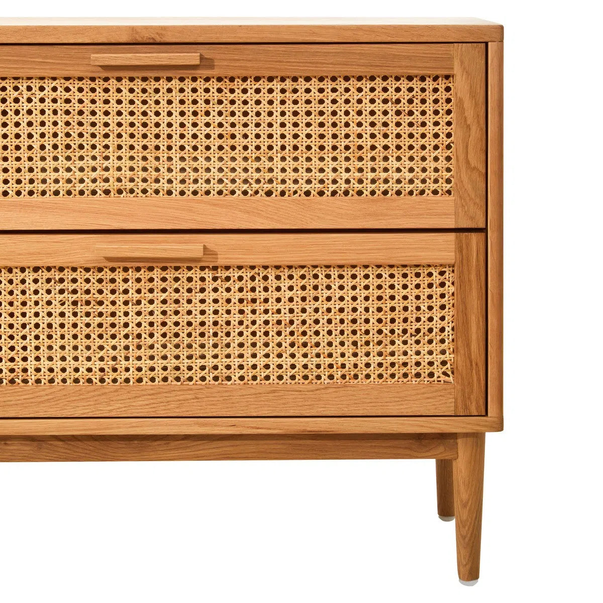 Beaumonde Home Miribel Rattan and Oak Wood Two Drawer Chest-Beaumonde