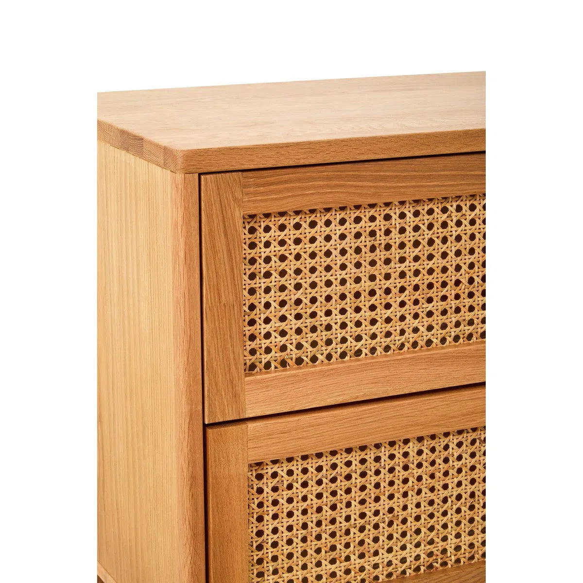 Beaumonde Home Miribel Rattan and Oak Wood Two Drawer Chest-Beaumonde