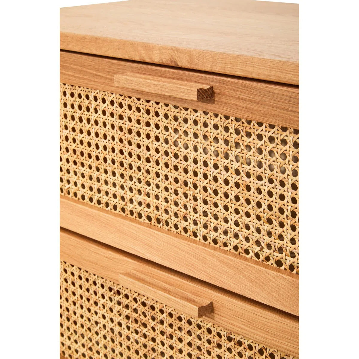 Beaumonde Home Miribel Rattan and Oak Wood Two Drawer Chest-Beaumonde