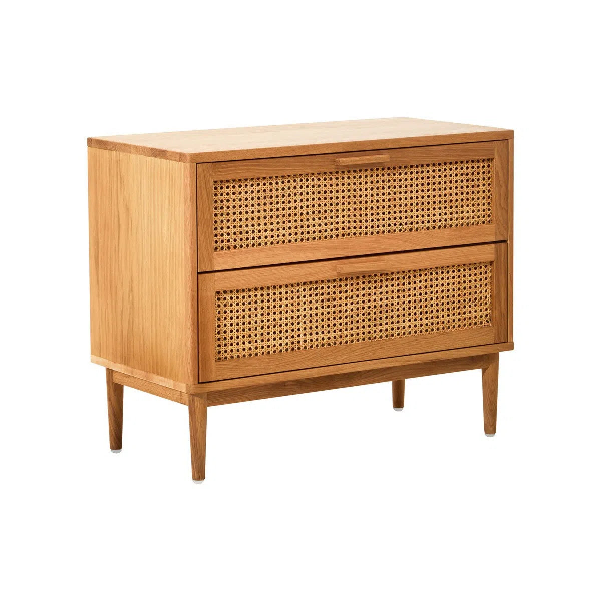 Beaumonde Home Miribel Rattan and Oak Wood Two Drawer Chest-Beaumonde