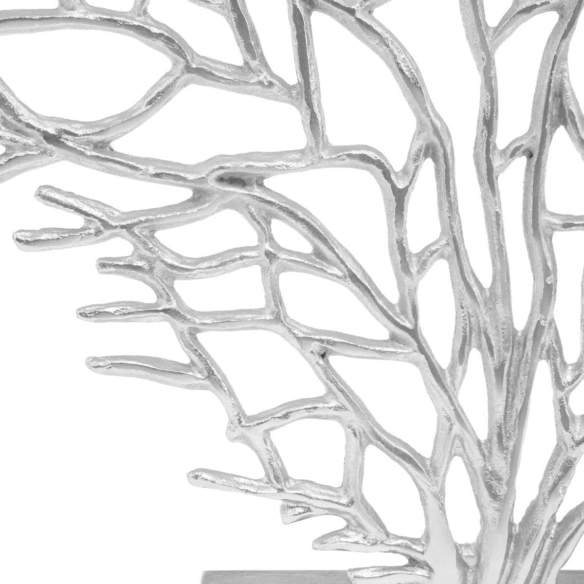 Beaumonde Home Prato Large Silver Nickel Finish Coral Sculpture-Beaumonde