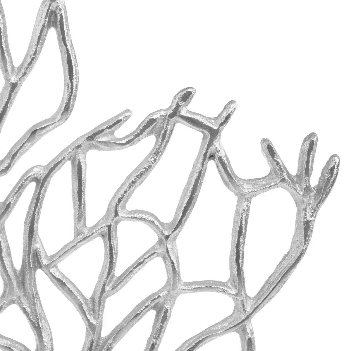 Beaumonde Home Prato Large Silver Nickel Finish Coral Sculpture-Beaumonde