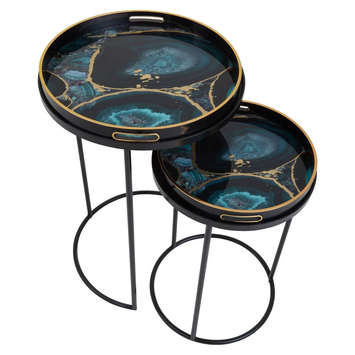 Beaumonde Home Selina Agate Set Of Two Nesting Tables-Beaumonde